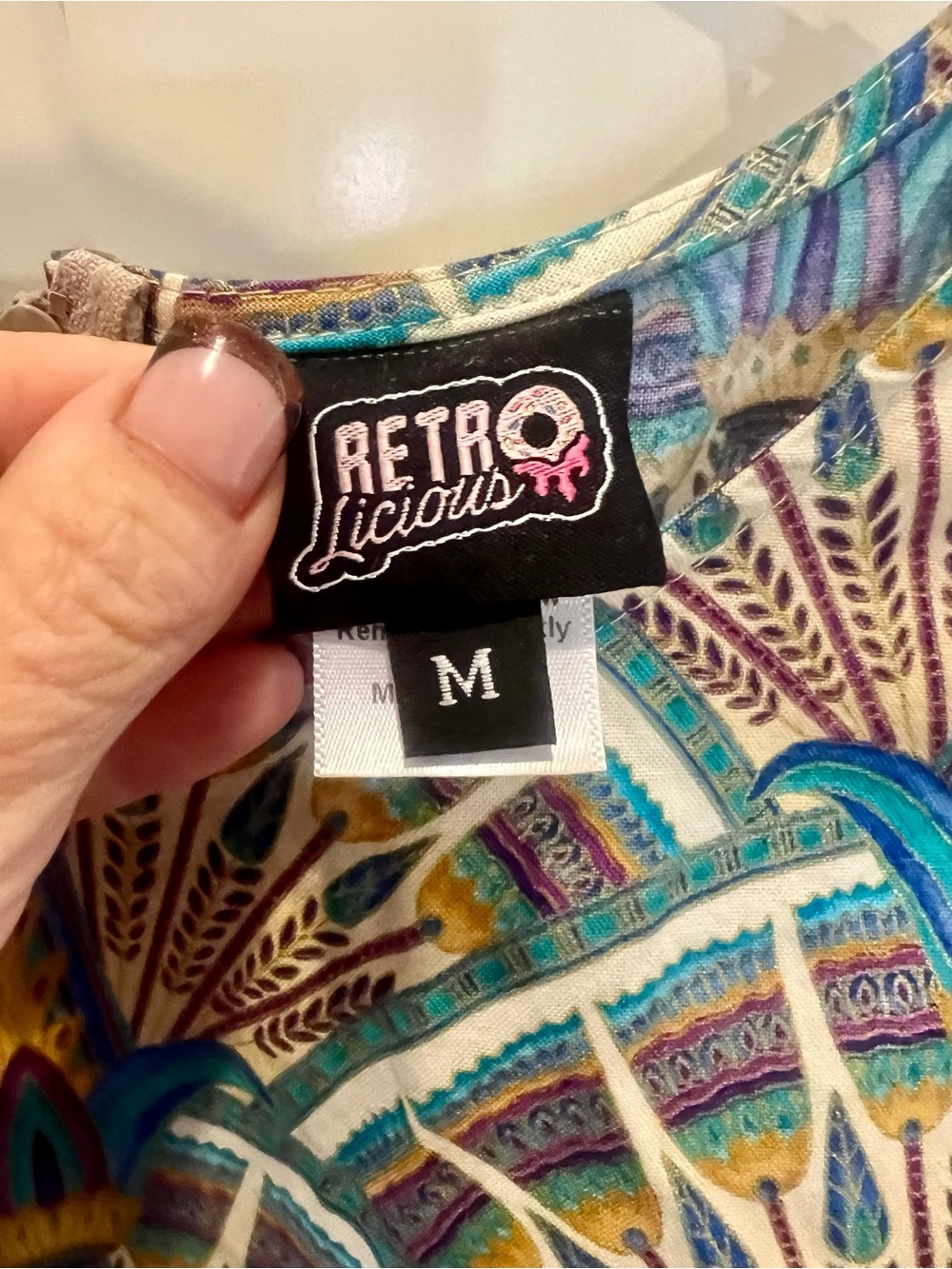Retrolicious Multicolor Dress in Deci Teal, Purple, Gold